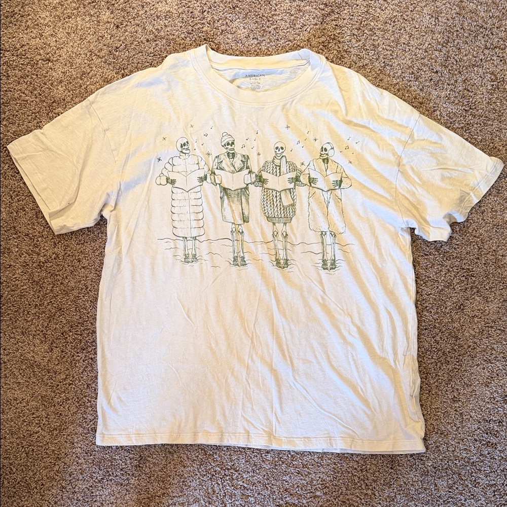 American Eagle Skeleton Christmas Carolers Tshirt - L/XL